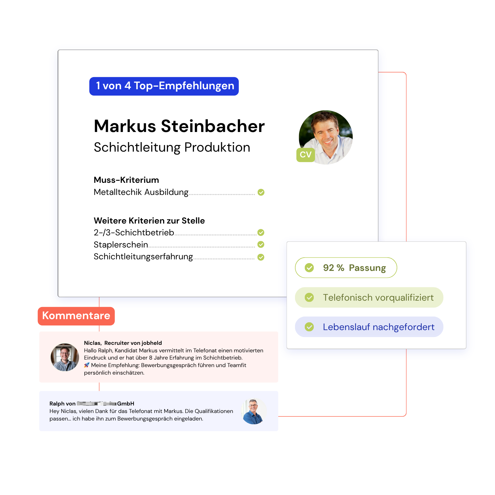 Vorqualifizierter Kandidat im jobheld Profil